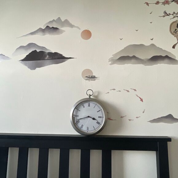 Heavy duty metal silver stainless steel stopwatch round barn farm wall clock 9” - Picture 1 of 14